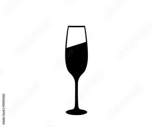 Champagne glass icon symbol. Alcohol and cocktail drink menu. Glass drink champagne vector design and illustration.

