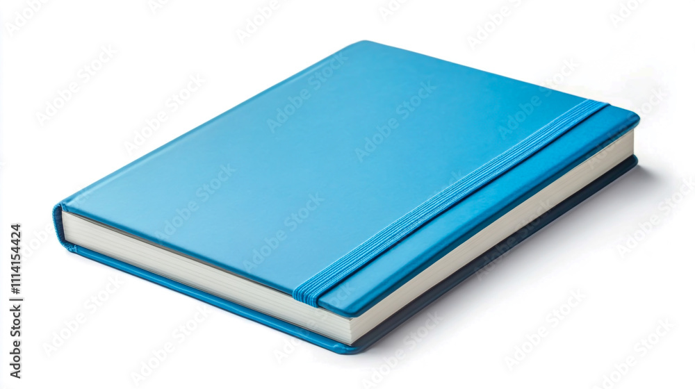 Stunning blue notebook mockup template set against a clean white background for digital marketing. Stunning blue notebook mockup template set against a clean white background for digital marketing.