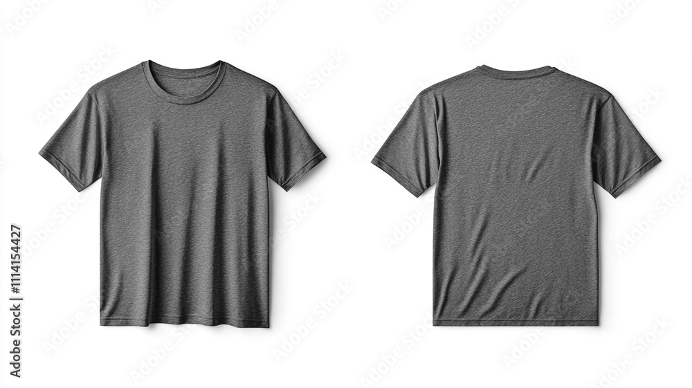 gray t-shirt mockup template isolated on a white background gray t-shirt mockup template isolated on a white background