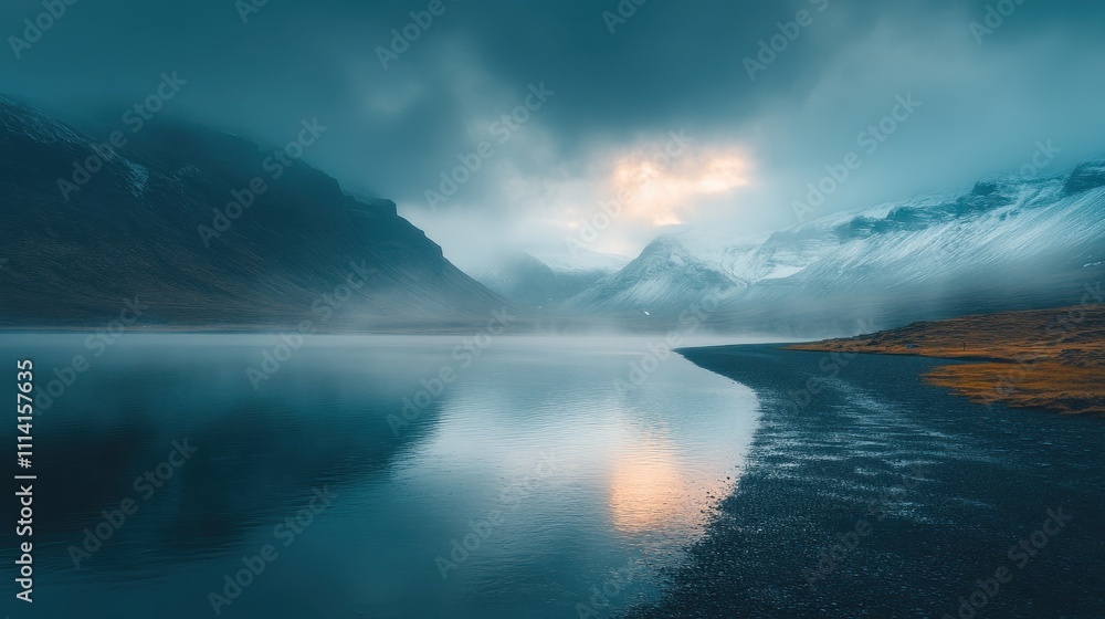Northern light over the lagoon in Iceland landscape outdoors nature. Northern light over the lagoon in Iceland landscape outdoors nature.