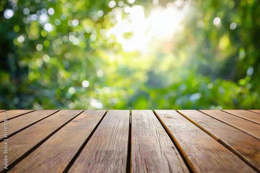 Empty wood table with blur class for background Empty wood table with blur class for background