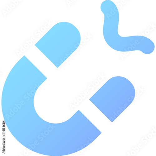 Business icon featuring a stylized magnet design in a modern blue gradient showcasing brand identity