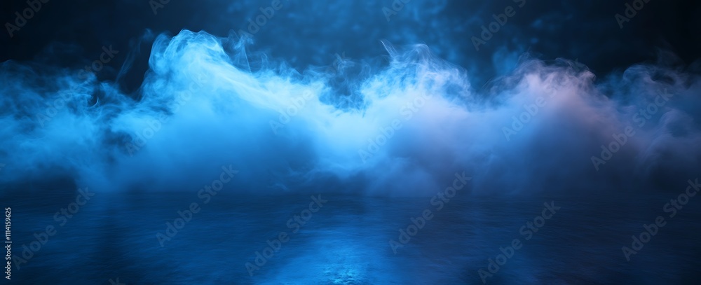 A mystical blue fog hovers over a surface, creating an ethereal atmosphere with soft, swirling patterns. A mystical blue fog hovers over a surface, creating an ethereal atmosphere with soft, swirling patterns.