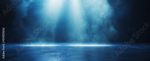 Wallpaper Mural A captivating scene with blue lighting and mist, creating a dramatic atmosphere that suggests mystery and depth. Torontodigital.ca