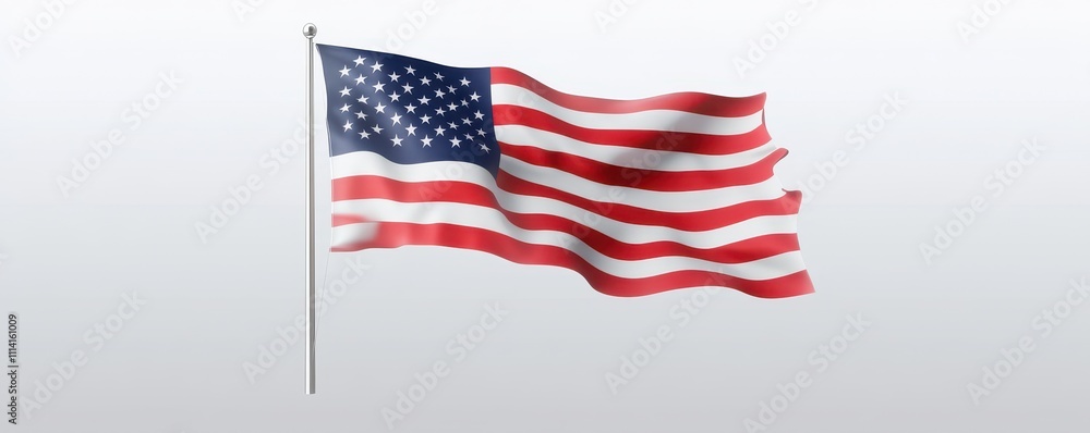 American flag waving proudly. transparent background. American flag waving proudly. transparent background.