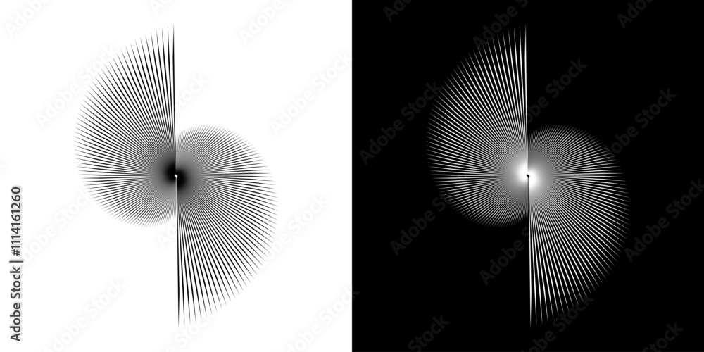 Dynamic abstract spiral sound wave rhythm lines. Circular spiral sound wave rhythm of lines. Circular futuristic abstract lines, black and white background. Dynamic abstract spiral sound wave rhythm lines. Circular spiral sound wave rhythm of lines. Circular futuristic abstract lines, black and white background.