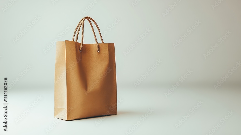 Shopping bag on clean white background, ideal for retail branding or product display Shopping bag on clean white background, ideal for retail branding or product display