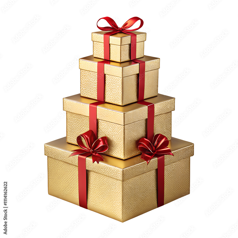 Fototapeta premium Gift box png transparent background isolated white trendy christmas anniversary happy birthday festive gold color gift box package present ribbon bow greeting single shopping new year 2025 download