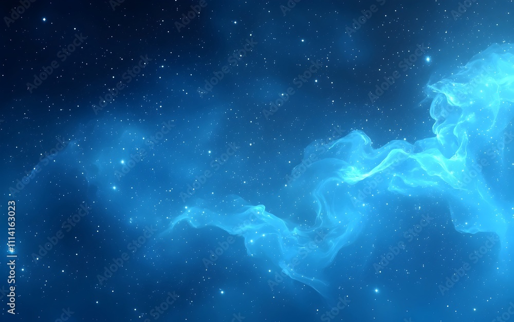 A captivating blue cosmic scene filled with swirling nebulae and twinkling stars, creating a serene and mystical atmosphere in the vastness of space. A captivating blue cosmic scene filled with swirling nebulae and twinkling stars, creating a serene and mystical atmosphere in the vastness of space.