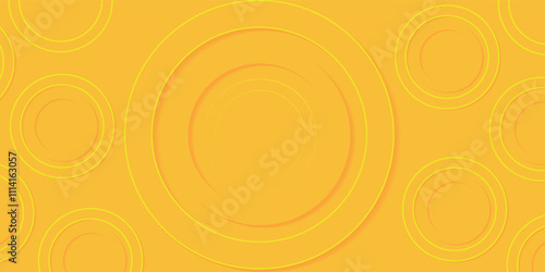 Abstract Background with 3d circle yellow papercut layer