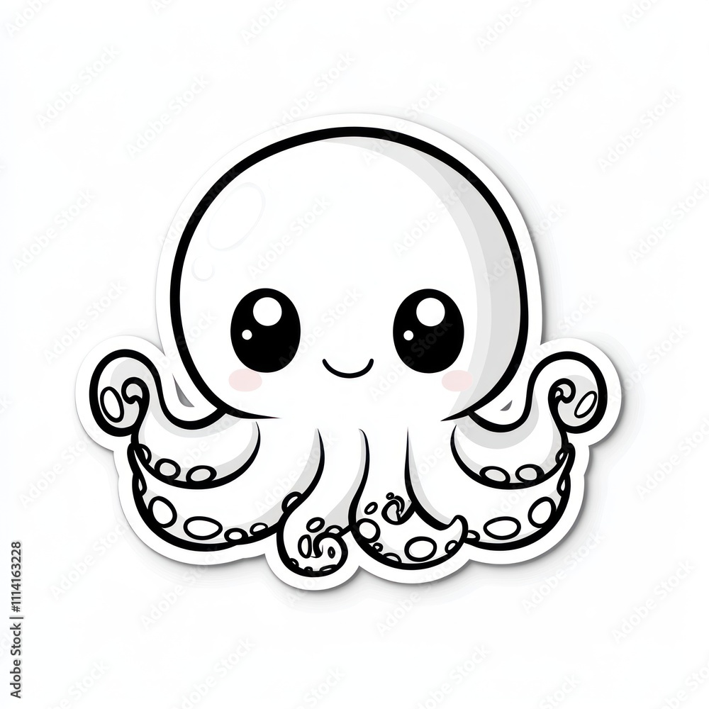 Adorable cartoon octopus illustration. Adorable cartoon octopus illustration.