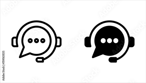 Hotline icon set. Simple operator logotype graphic unique design isolated on white background.