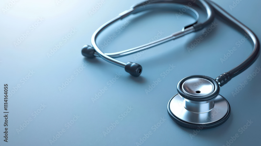 professional medical stethoscope on smooth surface, symbolizing healthcare professional medical stethoscope on smooth surface, symbolizing healthcare