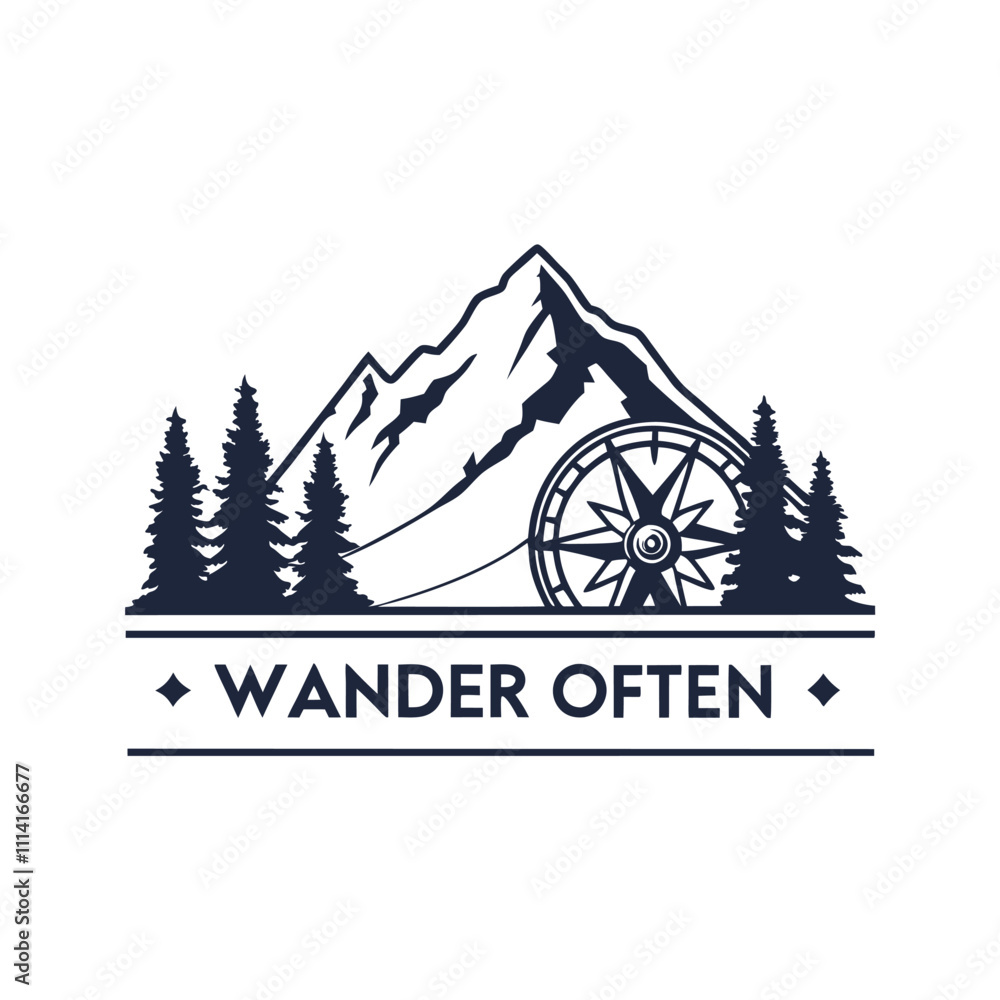 Fototapeta premium wander often t-shirt design