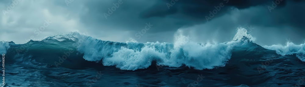 Obraz premium Dramatic stormy seascape with crashing waves