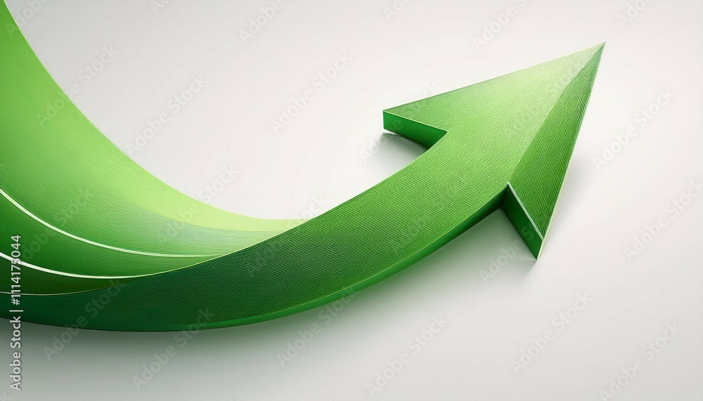 green arrow symbol representing growth and progress on a minimalistic background isolated on white background green arrow symbol representing growth and progress on a minimalistic background isolated on white background