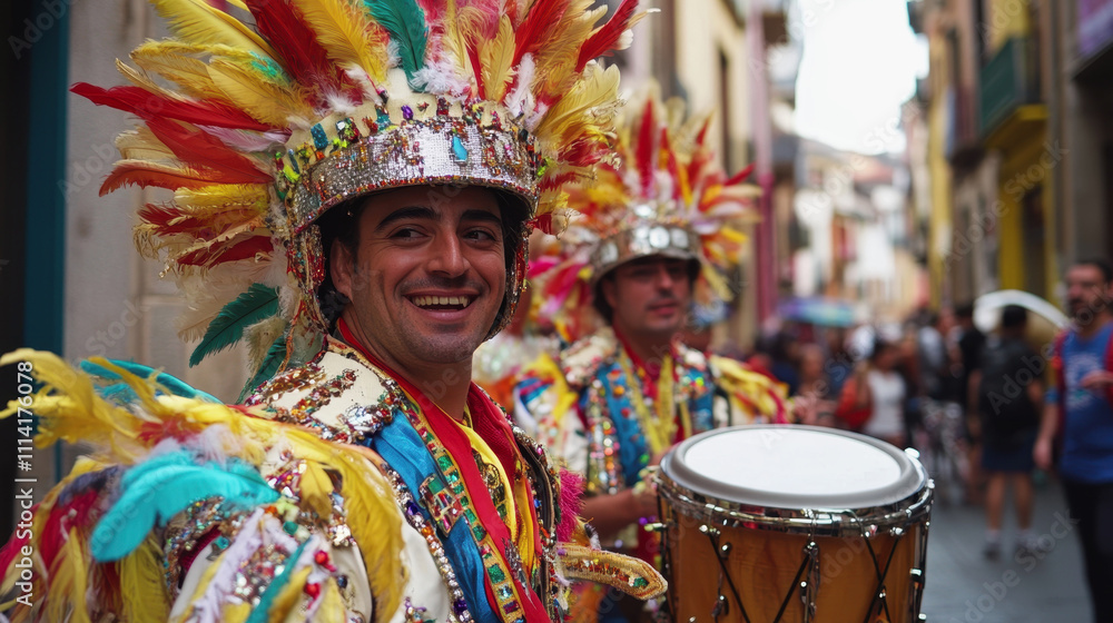 Obraz premium Tamborrada in San Sebastian is a holiday in Spain. a holiday in Spain