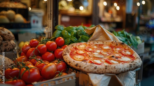 Natural living supports eco zero-waste. Fresh pizza with tomatoes and greens displayed.