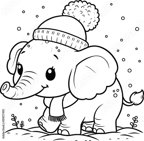Snowy Safari Adventure Fun Animal Coloring Pages for Kids, Safari Animals in the Snow