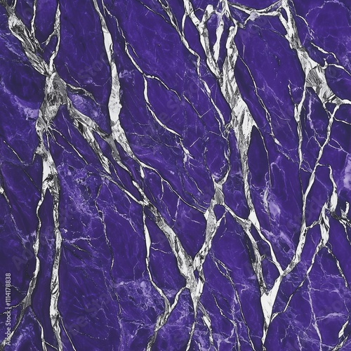 Luxurious Violet and Silver Marble Design - made with Generative AI photo