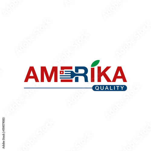 logo letter Amerika Quality Food restaurant vector 