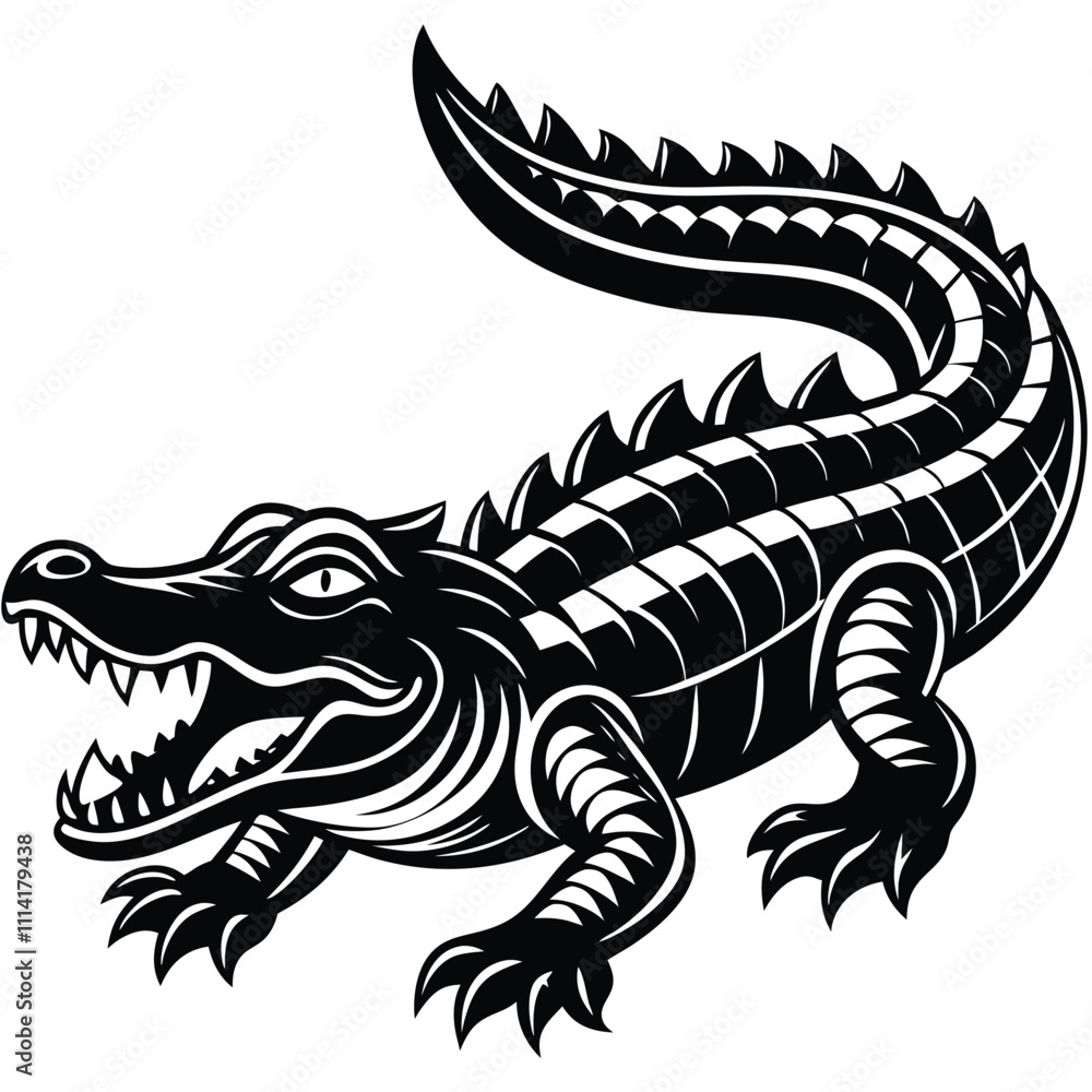 Vector Illustration Featuring Crocodile Design Vector Illustration Featuring Crocodile Design