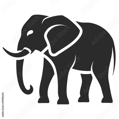 Elephant Silhouette Vector Illustration Logo Design photo