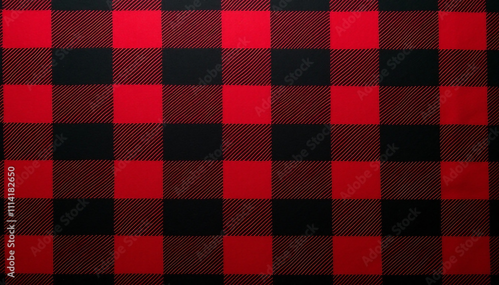 Christmas pattern wool fabric with black and red check design Christmas pattern wool fabric with black and red check design