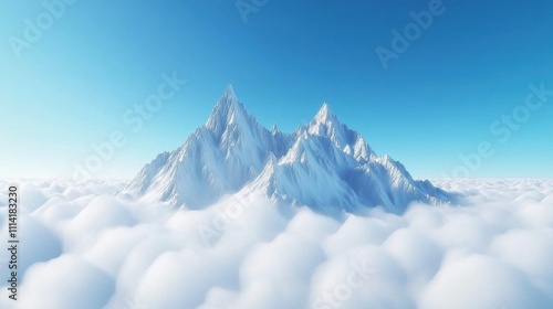 Cloudy Mountains with Cloud Aerial view of mountains with clouds below, creating a sense of height and vastness.