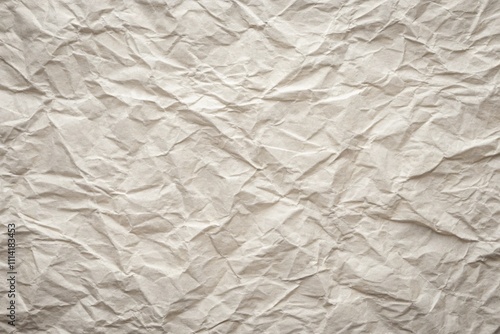 white paper background crumpled paper texture, soft lighting, beige tone, high detail, realistic, organic patterns, folds and creases, subtle shadows
