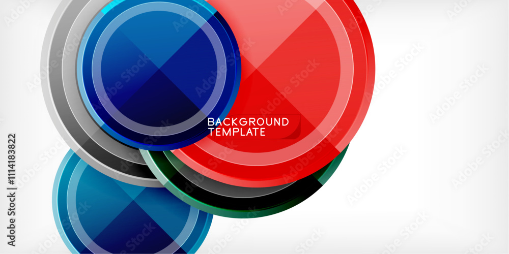 Abstract background - multicolored circles, trendy minimal geometric design, vector illustration Abstract background - multicolored circles, trendy minimal geometric design, vector illustration