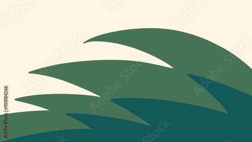 Minimalist green abstract leaf design  
 photo