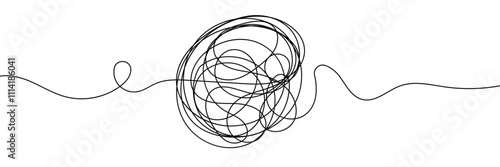 hand-drawn scribbles of tangled intertwined lines in different shapes and size. editable line. adjusta ble stroke width on white background.