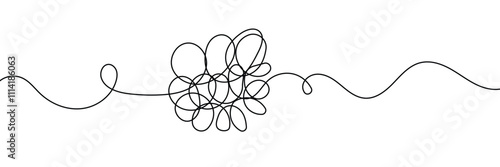 hand-drawn scribbles of tangled intertwined lines in different shapes and size. editable line. adjusta ble stroke width on white background.