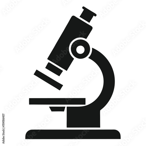 Professional Microscope Logo Silhouette Vector Illustration