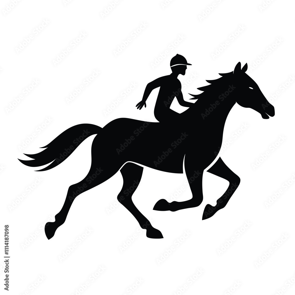 Horse and Rider Icon Vector Illustration Horse and Rider Icon Vector Illustration
