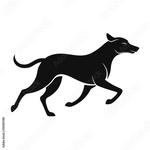 Vector Illustration of Running Dog Silhouette