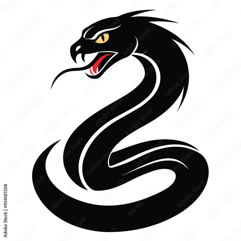 Naklejka premium Vector Illustration of Snake Icon Design on White Background