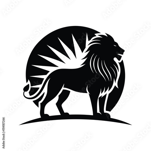 Wild Lion King Silhouette Vector Illustration