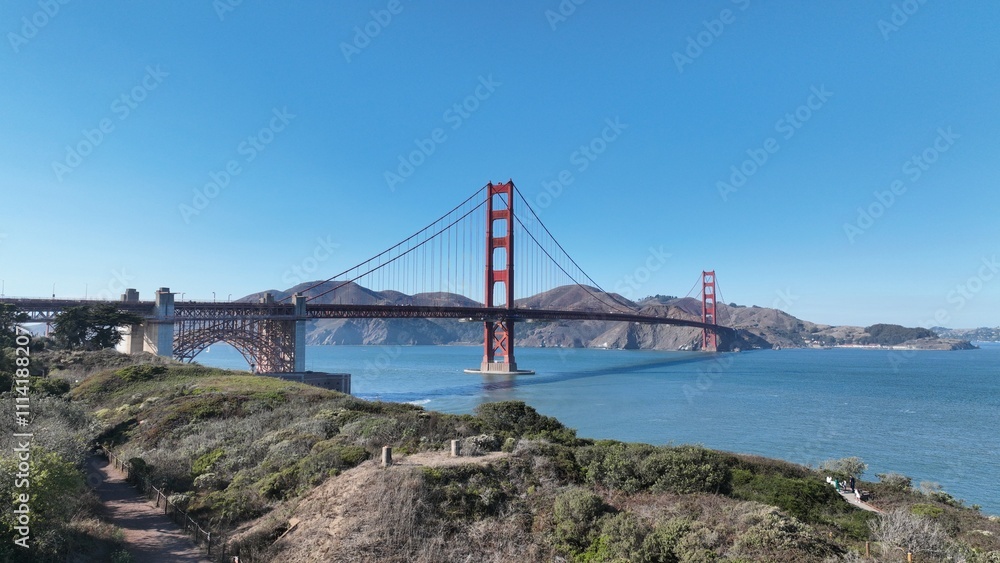 Golden Gate Bridge At San Francisco In California United States. Downtown City Skyline. Transportation Scenery. Golden Gate Bridge At San Francisco In California United States. Golden Gate Bridge At San Francisco In California United States. Downtown City Skyline. Transportation Scenery. Golden Gate Bridge At San Francisco In California United States.
