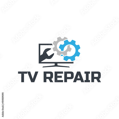 TV Repair Logo. TV Service Logo Template Design Vector