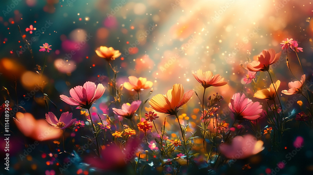 A soft fractal field of wildflowers spreading across meadows, with radiant colors in nature.
A soft fractal field of wildflowers spreading across meadows, with radiant colors in nature.