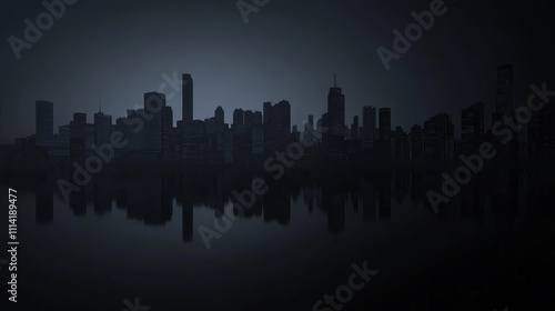 Fototapeta Naklejka Na Ścianę i Meble -  City Skyline During A Total Blackout