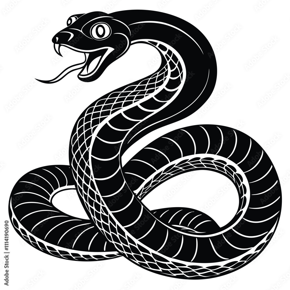 Fototapeta premium Vector Illustration of Black Snake Logo Icon Design