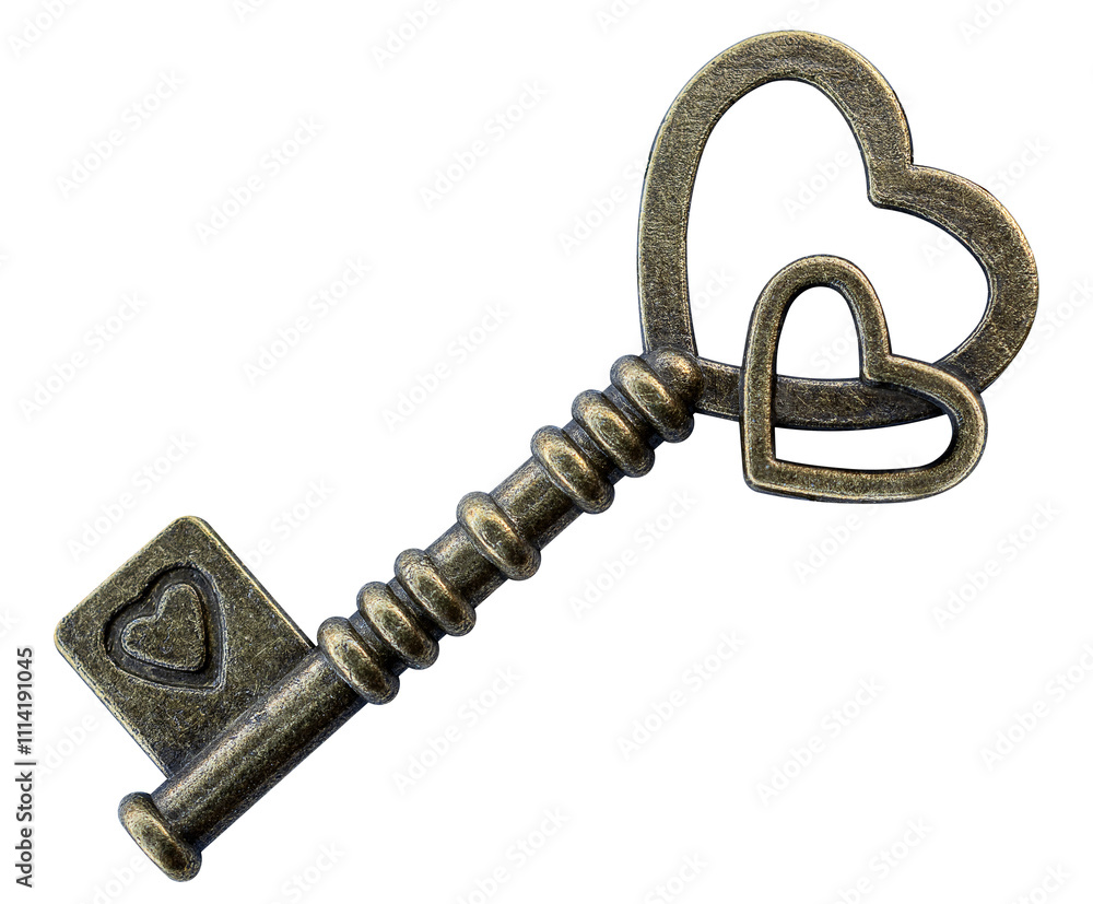 Golden heart shaped key Golden heart shaped key