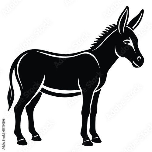 Donkey Icon Vector Illustration in Creative Style