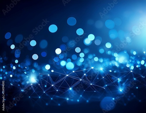 Wallpaper Mural bokeh blue background banner futuristic business data technology modern concept abstract blue bokeh dark blue contrast Torontodigital.ca