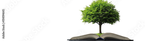 A book merging nature and knowledge creatively. transparent background