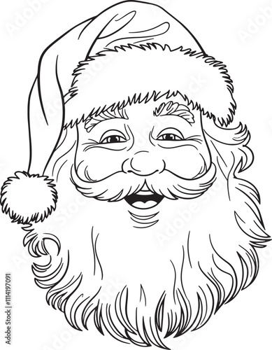 Santa Claus line art Drawing Christmas happy new year photo