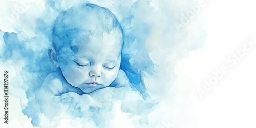 A soft watercolor background in shades of blue and white airy and light design with smooth gradients evoking a fresh and calming feel